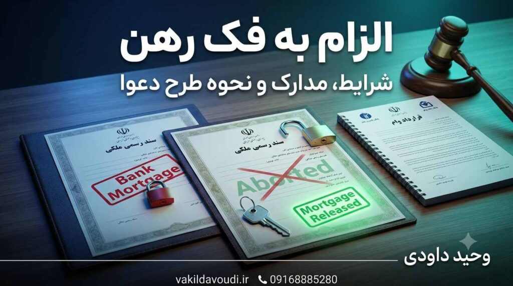 الزام به فک رهن ملک و پیگیری قانونی آزاد شدن سند از رهن